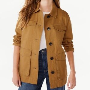 Mustard Free Assembly Modern Utility Jacket size M